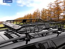 Heavy Duty Roof Mounted Cargo Basket Rack L57.5 Inch x W41.7 Inch x H6.3.0 Inch Roof Top Luggage Carrier With Wind Fairing Tyger Auto