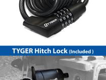 Deluxe 4-bike Carrier Rack For both 1-1/4 Inch and 2 Hitch Receiver With Hitch Pin Lock and Cable Lock Soft Cushion Protector Tyger Auto