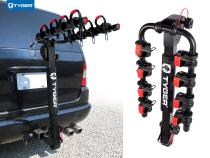 Deluxe 4-bike Carrier Rack For both 1-1/4 Inch and 2 Hitch Receiver With Hitch Pin Lock and Cable Lock Soft Cushion Protector Tyger Auto