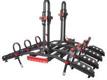 Deluxe 4-Bike Hitch Mounted Bicycle Platform Carrier Rack Free Hitch Lock Fits 2 inch Receivers Soft Cushion Protector Tyger