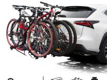 Deluxe 4-Bike Hitch Mounted Bicycle Platform Carrier Rack Free Hitch Lock Fits 2 inch Receivers Soft Cushion Protector Tyger