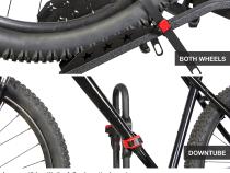 Deluxe 4-Bike Hitch Mounted Bicycle Platform Carrier Rack Free Hitch Lock Fits 2 inch Receivers Soft Cushion Protector Tyger