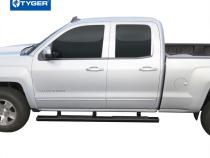 Side Step Rails Nerf Bars Running Boards For 07-18 Silverado/Sierra 1500 07-19 2500/3500HD Extended/Double Cab 4 Inch Black Tyger Auto