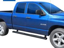 Side Step Rails Nerf Bars Running Boards For 02-08 Dodge Ram 1500 03-09 2500/3500 Quad Cab 4 Inch Black Tyger Auto