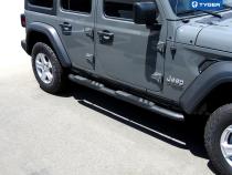 Rider Running Boards For 18-21 Wrangler JL 4 Door 3.5 Inch Wide Textured Black Side Step Tyger Auto