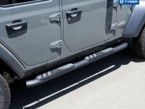 Rider Running Boards For 18-21 Wrangler JL 4 Door 3.5 Inch Wide Textured Black Side Step Tyger Auto
