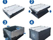 55 Liter Collapsible Stackable Utility Organization Storage Bin with Lid Gray/White 2 Pack Tyger Auto