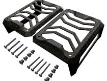 Tail Light Guards Covers For 07-18 Jeep Wrangler JK Textured Black Cast Aluminum Alloy Powder Coated Tyger Auto