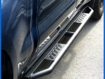 Trax Side Steps Compatible with 19-24 Chevy Silverado GMC Sierra 1500; 20-24 2500 3500HD Crew Cab Textured Black Drop Step Rail Running Board Tyger Auto