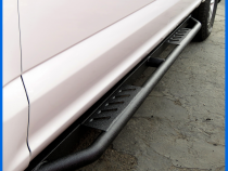 Trax Side Steps Compatible with 15-24 Ford F-150; 22-24 F150 Lightning; 17-24 F-250 F-350 Super Duty Supercrew Cab Textured Black Drop Step Rail Running Board Tyger Auto