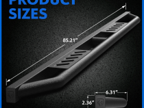 Trax Side Steps Compatible with 24 Toyota Tacoma (Fits Hybrid) Double Cab Textured Black Drop Step Rail Running Board Tyger Auto