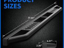 Trax Side Steps Compatible with 05-23 Toyota Tacoma Double Cab Textured Black Drop Step Rail Running Board Tyger Auto