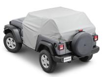 Full Door Cab Cover 2018-2024 Jeep JL Wrangler 2Dr W/Factory Soft Top Folded Down Gray Denim MasterTop