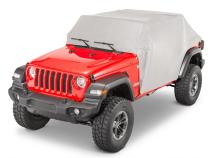 5 Layer Full Door Cab Cover 2018-2024 Jeep JLU Wrangler 4Dr W/Factory Soft Top Folded Down Gray MasterTop