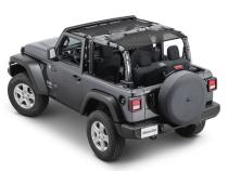 ShadeMaker Freedom Mesh Bimini Top Plus 18-2023 JL Jeep Wrangler 2 Dr Black