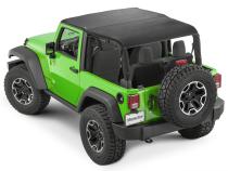 Jeep JK Cable Style Bimini Top Plus For 10-18 Wrangler JK 2 Door w/ Header Mastertwill MasterTop