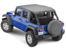 Bimini Top Plus with Integrated Grab Handle, 07-18 Jeep JK Wrangler 4 Door, Black Diamond MasterTop