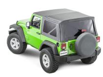 Jeep JK Replacement Top No Doorskins Tinted Glass For 07-12 Jeep Wrangler JK 2 Door Black Diamond MasterTop
