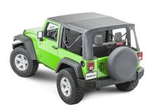 Jeep JK Replacement Top No Doorskins Tinted Glass For 13-18 Jeep Wrangler JK 2 Door Black Diamond MasterTop