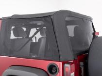 Mesh Trail Screens 2010-2018 2 Dr JK Wrangler with Factory Original or MasterTop Soft Top 3 piece Kit Black Mesh MasterTop