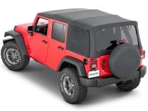 Mesh Trail Screens 2010-2018 4 Dr JKU Wrangler with Factory Original or MasterTop Soft Top 3 Piece Kit Black Mesh MasterTop