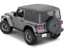 Mesh Trail Screens 2018-2024  2 Dr JL Wrangler with Factory Soft Top 3 piece Kit Black Mesh MasterTop