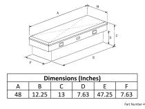 Truck Tool Box Garrison Series Side Mount / Full Size 48 Inch / Diamond Tread Aluminum / Bright Polished / Owens Products
