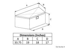 Truck Tool Box Garrison Series Trailer Tongue Cargo / Deep 34 Inch / Diamond Tread Aluminum / Bright Polished / Owens Products