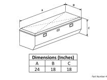 Truck Tool Box Garrison Series Underbody Chest / 24 Inch / Diamond Tread Aluminum / Bright Polished / Owens Products