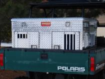 Dog Box Hunter Series Double Compartment with Top Storage / UTV / 45 W x 35 D x 29 H / Standard Vents with Rear Vents / Diamond Tread Aluminum / Owens Products