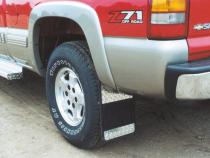 Mud Flaps Classic Universal Single Rear Wheel Rubber Mudflaps / Diamond Tread Aluminum Inserts / Universal Fit / 12 x 18 / Owens Products
