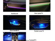 LED Interior Ambient 18-Piece RGBW Multicolor Ultra-Flow Series ColorSmart Vehicle Complete Kit