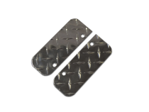 End Caps for Owens Classic Running Boards / Diamond Tread Aluminum / Bright / Pair / Owens Products