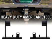 2013-Current Dodge Ram 2500 Hitch Bar Reverse 7in LED Flood Lighting Heavy Duty Bolt-On Blacked Out Kit with Heated Lens and Dual End Light Cap