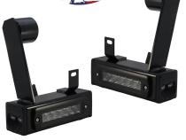 2013-Current Dodge Ram 2500 Hitch Bar Reverse 7in LED Flood Lighting Heavy Duty Bolt-On Blacked Out Kit with Heated Lens and Dual End Light Cap