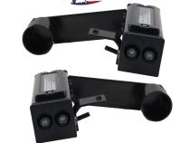 2013-Current Dodge Ram 2500 Hitch Bar Reverse 7in LED Flood Lighting Heavy Duty Bolt-On Blacked Out Kit with Heated Lens and Dual End Light Cap