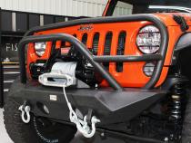 Jeep JK Front Winch Bumper W/Grille Guard 07-18 Wrangler JK Manowar Series Fishbone Offroad