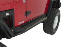 Jeep TJ Rock Slider W/Tube Step 97-06 Wrangler TJ Steel Black Textured Powdercoat  Fishbone Offroad