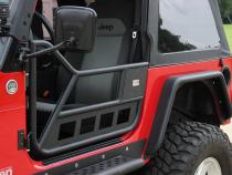 Jeep TJ Front Tube Doors 97-06 Wrangler TJ Black Textured Powdercoat Steel Fishbone Offroad