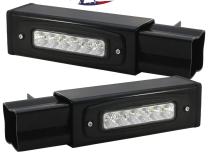 2011-2016 Ford F250-F450 Super Duty Hitch Bar Reverse 7in LED Flood Lighting Heavy Duty Bolt-On Street Series Kit and Single End Light Cap