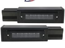 2011-2016 Ford F250-F450 Super Duty Hitch Bar Reverse 7in LED Flood Lighting Heavy Duty Bolt-On Blacked Out Kit with Heated Lens and Single End Light Cap