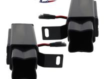 2011-2016 Ford F250-F450 Super Duty Hitch Bar Reverse 7in LED Flood Lighting Heavy Duty Bolt-On Blacked Out Kit with Heated Lens and Single End Light Cap