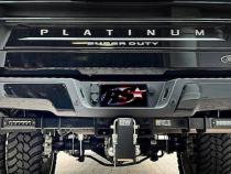 2017-Current Ford F250-F450 Super Duty Hitch Bar Reverse 7in LED Flood Lighting Heavy Duty Bolt-On Blacked Out Kit with Heated Lens and Single End Light Cap