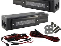 2017-Current Ford F250-F450 Super Duty Hitch Bar Reverse 7in LED Flood Lighting Heavy Duty Bolt-On Blacked Out Kit with Heated Lens and Single End Light Cap