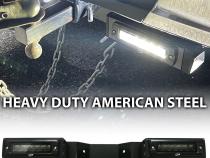 20-24 Chevy GMC 1500 Hitch Bar Reverse 7in LED Flood Lighting Heavy Duty Bolt-On Blacked Out Kit with Heated Lens and Dual End Light Cap