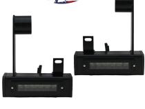 2020-Current Chevy GMC 2500 3500 Hitch Bar Reverse 7in LED Flood Lighting Heavy Duty Bolt-On Blacked Out Kit with Heated Lens and Dual End Light Cap