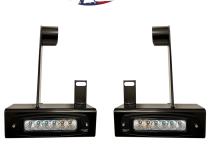 2020-Current Chevy GMC 2500 3500 Hitch Bar Reverse 7in LED Flood Lighting Heavy Duty Bolt-On Street Series Kit and Dual End Light Cap