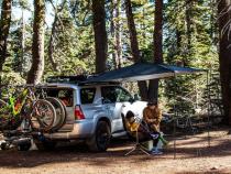 Sun Shade Canopy 9x7 Foot Truck Van Awning Gray Moonshade