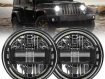 7in Jeep Wrangler JK LED headlight Diamond Series  Dual Beam Opticals Pair
