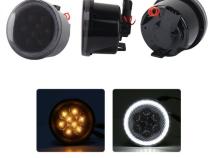 Turn Signal Amber LED Light Kit with White DRL HALO fits 06-17 JEEP Wrangler JK Race Sport Lighting
